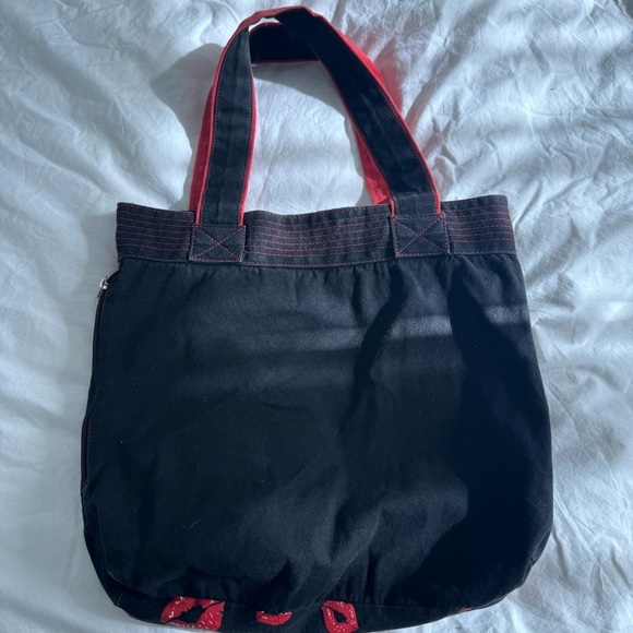 Vintage Betty Boop Tote Bag – Red Lip Print Kiss Graphic Y2K Punk Rock - Picture 6 of 11